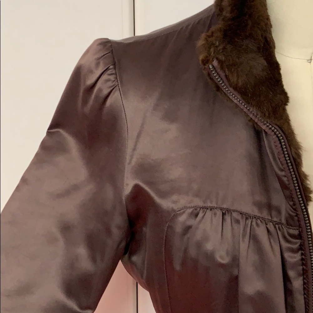 June Reversible Rabbit Fur Jacket - Chocolate - Picture 5 of 8